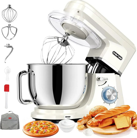 Robot Pâtissier Professionnel 2000W, 7.2L, Silencieux, Multifonction, avec Accessoires Complets