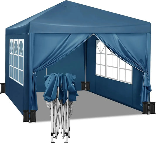Tonnelle de Jardin WOLTU 3x3m avec Protection UV 50+ et Hauteur Réglable - Bleu
