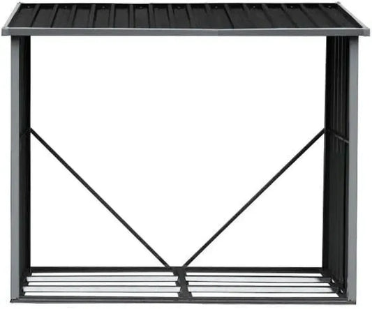 Abri à Bûches en Métal Galvanisé 2,23 m³ - 182x83x148 cm - DERWOOD