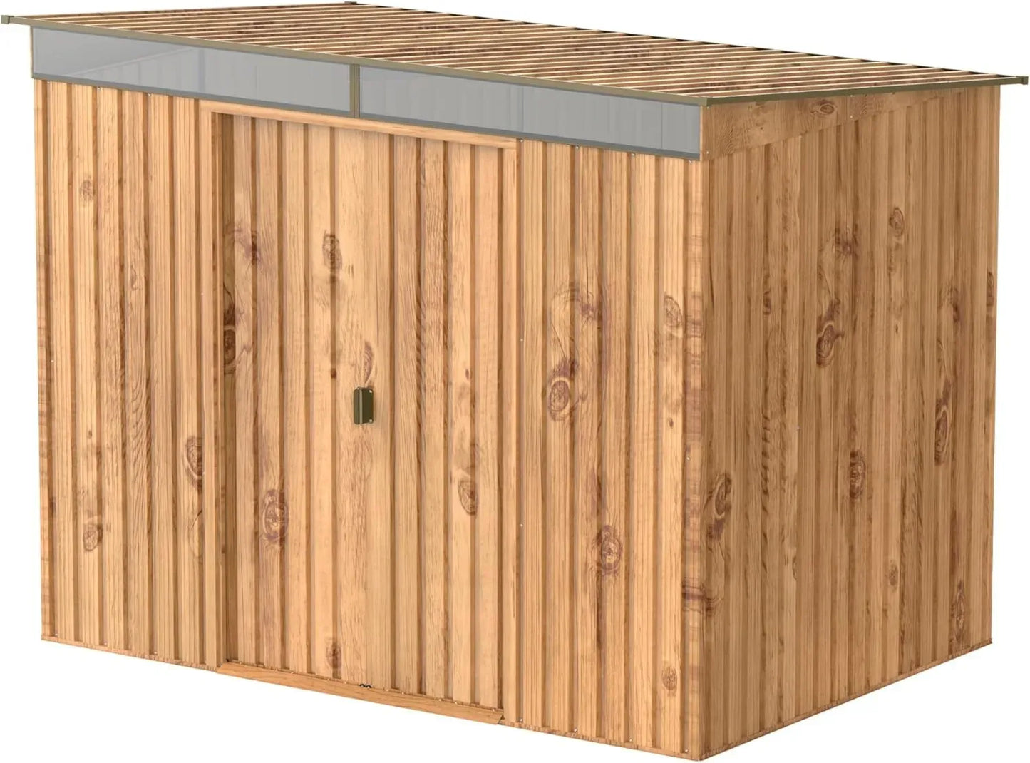 Abri de Jardin Métallique 8x6 avec Toit Renforcé et Lucarne Intégrée